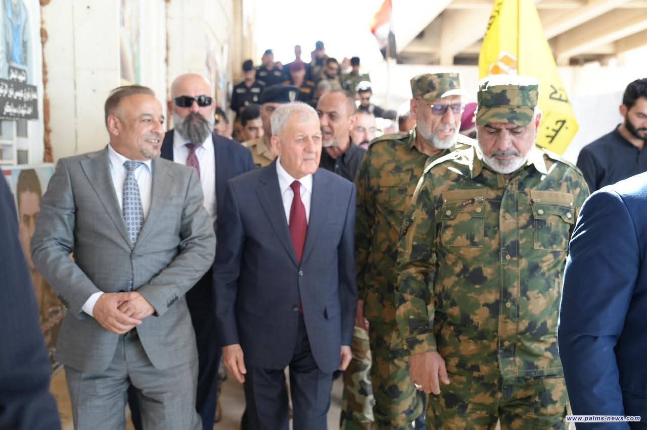 رئيس الجمهورية عبد اللطيف رشيد يزور موقع مجزرة سبايكر في محافظة صلاح الدين